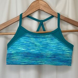 Zella girl  blue green multicolor bra large nwot